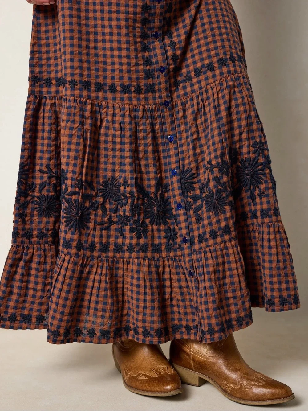 Natural Life Free Fallin' Embroidered Cotton Maxi Skirt - XS NEW WITH TAGS NWT